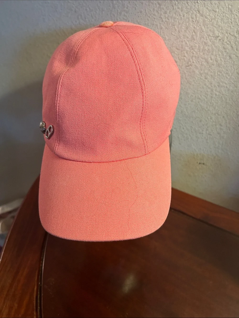 Hermes Pink Baseball Cap with Heart Charm